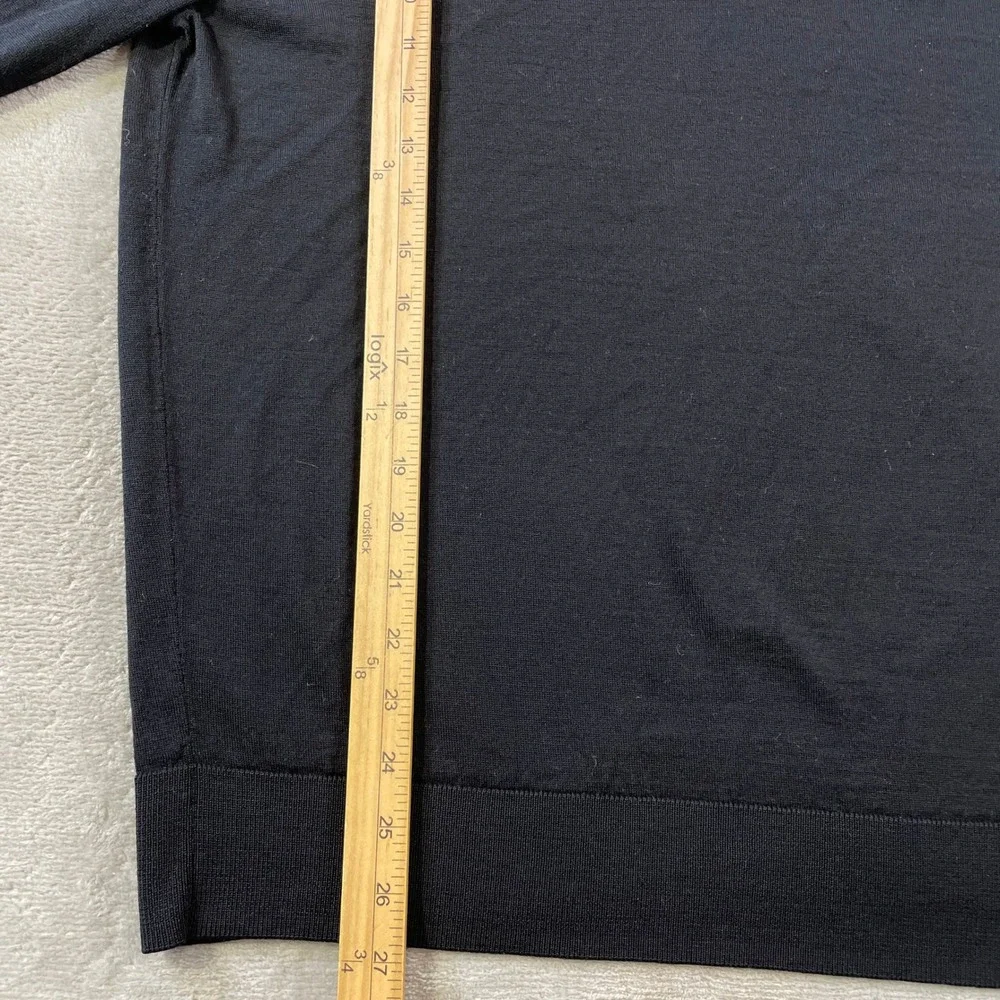 Brooks Brothers Brookstech Quarter Zip Pullover Sweater Men XL Merino Wool Black
